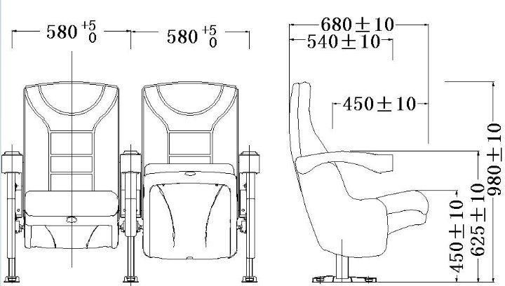 Reclining Economic Multiplex Leather Theater Cinema Auditorium Movie Recliner