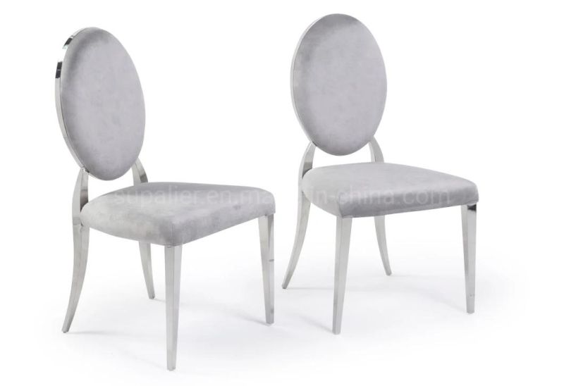 European Style Grey Velvet Restaurant Chairs for Dining Room Furniture