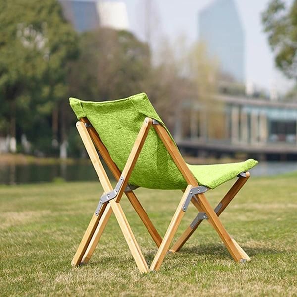 Outdoor Furniture Camping Solid Beech Wood Folding Moon Chair