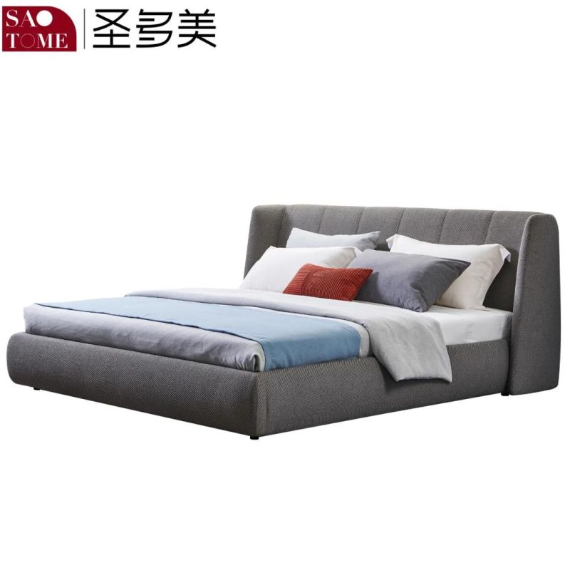 Modern Hotel Bedroom Furniture Wood Cloth 1.8m Double King Bed