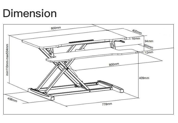 Laptop Stand Folding Standing Desk High Quality Office Furniture Height Adjustable Folding Laptop Desk Stand up Desk Computer