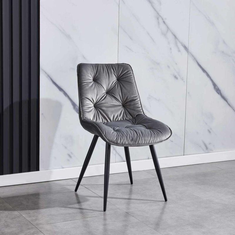 High Quality Home Dininf Room Restaurant Furniture New Design Coffee Hotel Leisure Upholstered Velvet Fabric Dining Room Chair