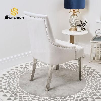 Comfortable Dining Furniture Set Line Fabric Stainless Steel Chairs