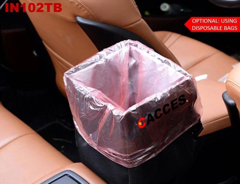 Car Bin with Lid,Car Trash Can,Foldable Car Trash Bag with Leakproof Interior Liner Storage Pocket,Car Storage,Garbage Can Adjustable Straps SUV/Car Accessories