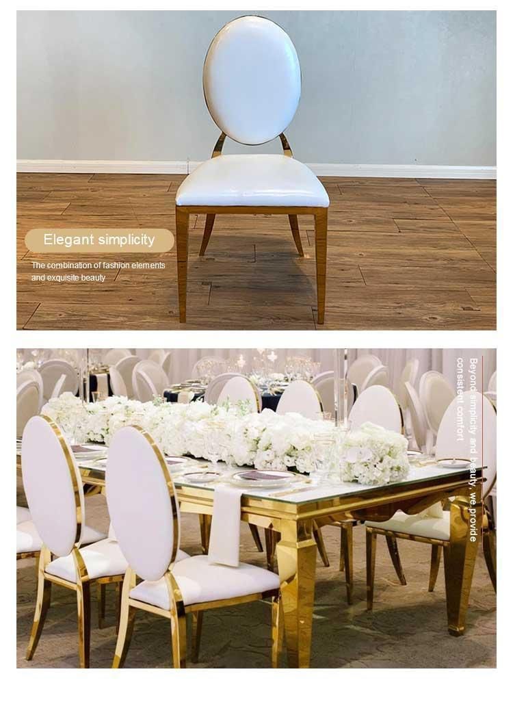 Metal Frame Fabric Antique Furniture White Round Back Dining Chair