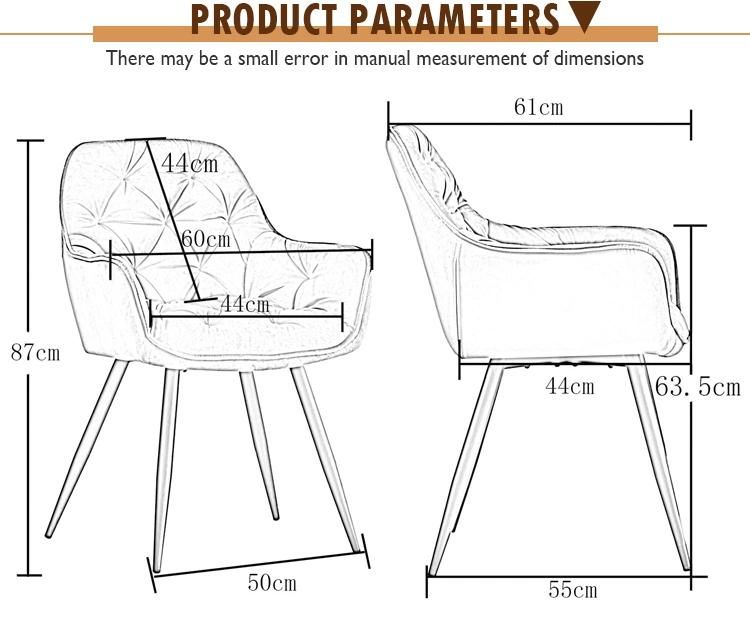 Upholstery Soft Fabric High Back Modern Velvet Dining Chair