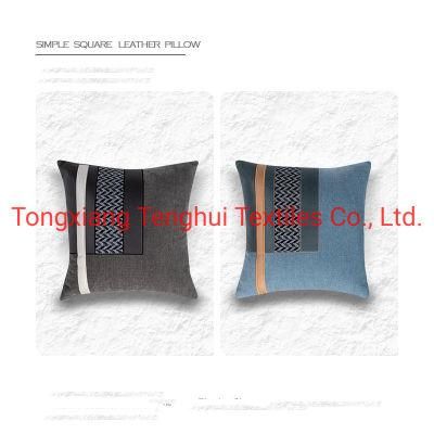 Hot Selling Design for Simple Square Leather Fabric of Pillow