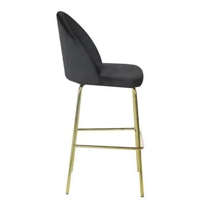 Nordic Dining Bar Chairs Black Fabtic Height Modern Bar Stool High Chair