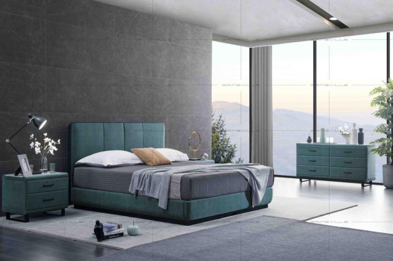 Modern Style Design Soft Leather Bed Factory Bedroom Furniture Fabric Wall Bed