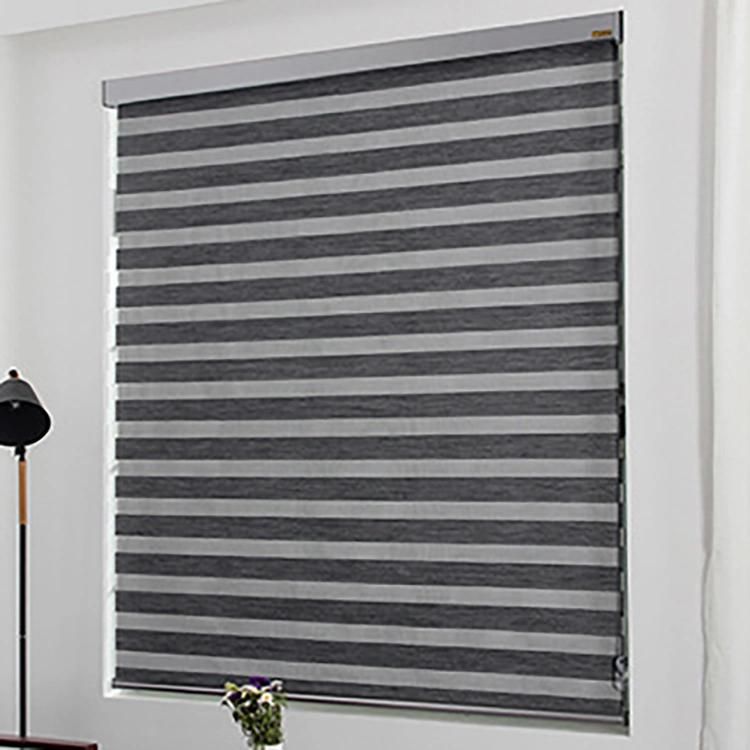 Blackout Window Blinds Zebra Roller Blinds Shades and Transparent Curtain for Living Room Custom Size