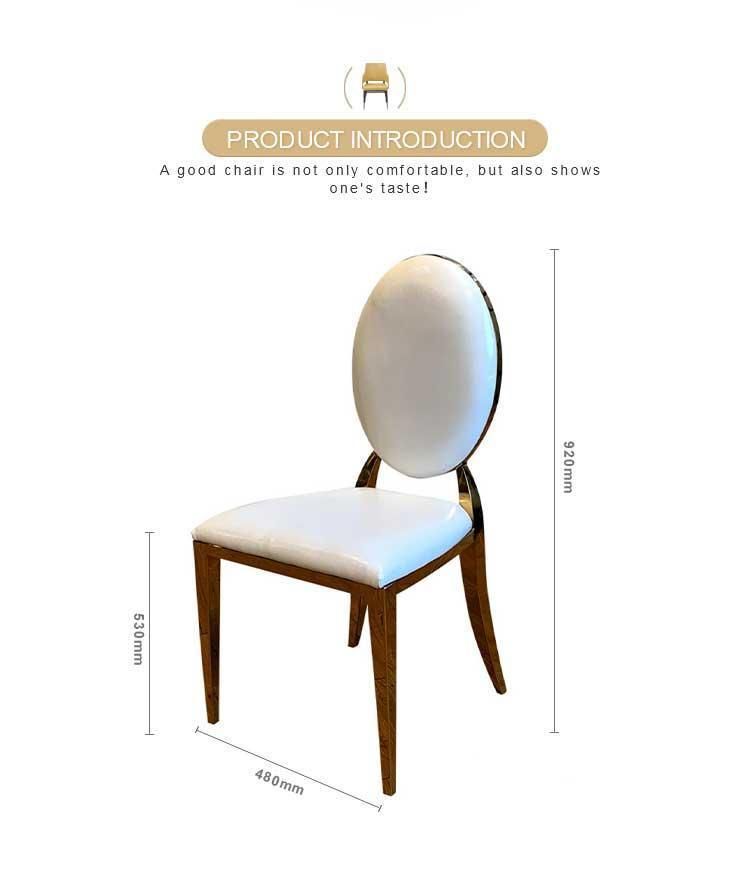 Metal Frame Fabric Antique Furniture White Round Back Dining Chair