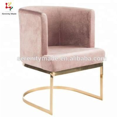 Modern Living Room Furniture Velvet Fabric Brass Legs Accent Chair