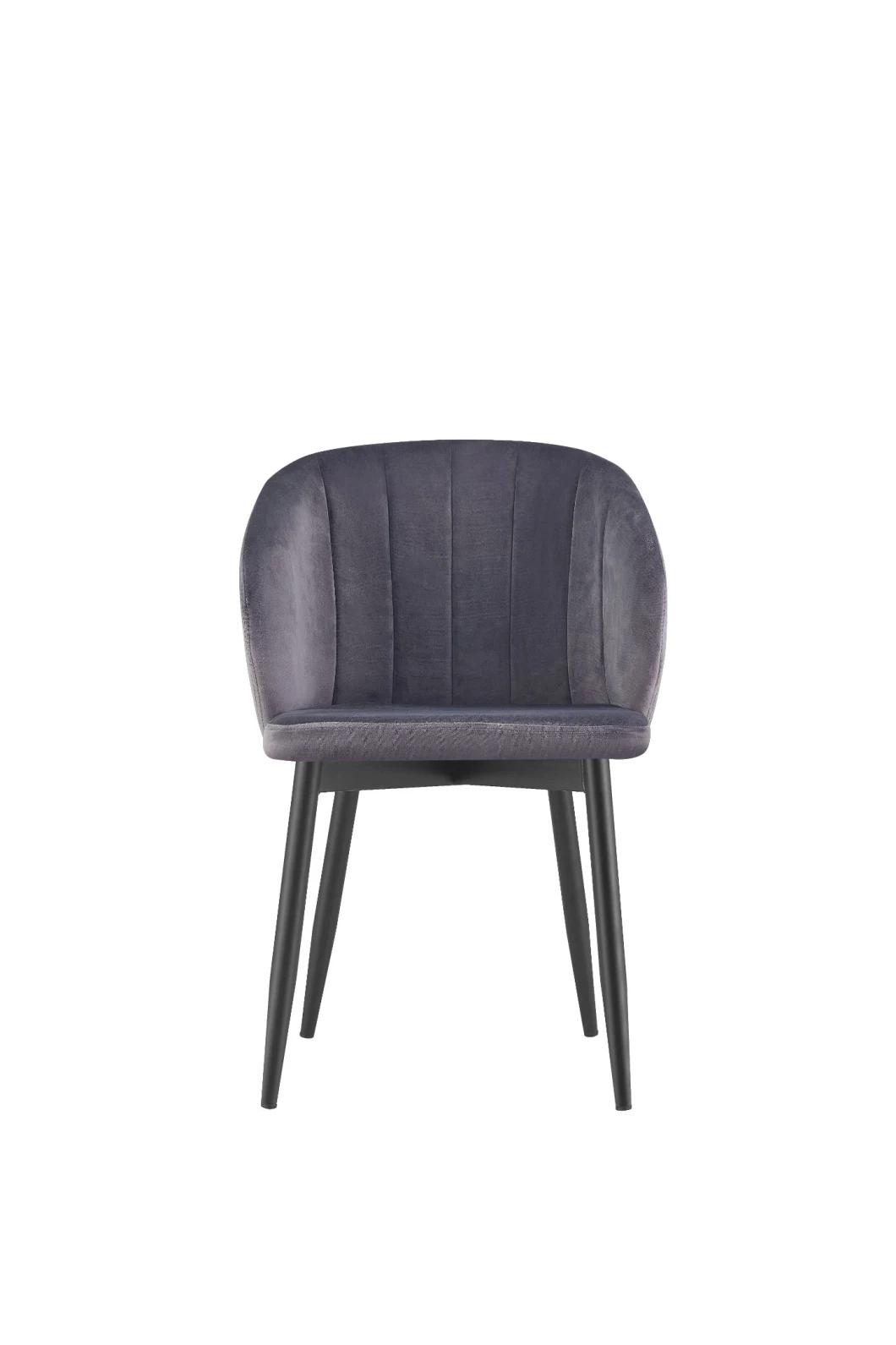 Luxurious Poland Popular Design Velvet and Metal Legs Dining Chair at Low Price for Home Using