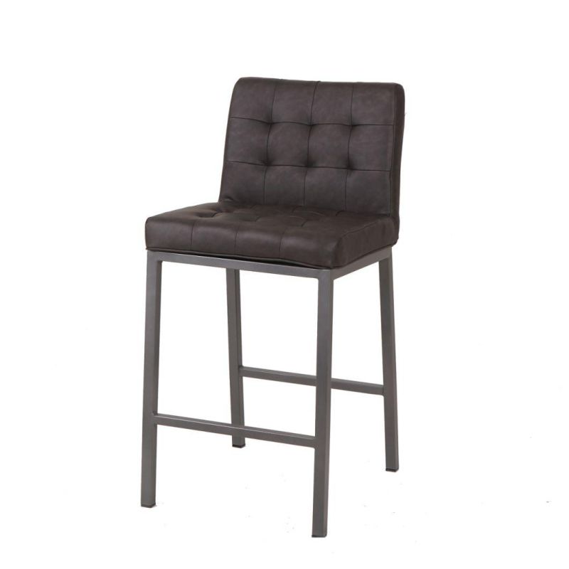 Fabric Upholstery Metal Legs Modern Club Furniture Bar Stool Chair