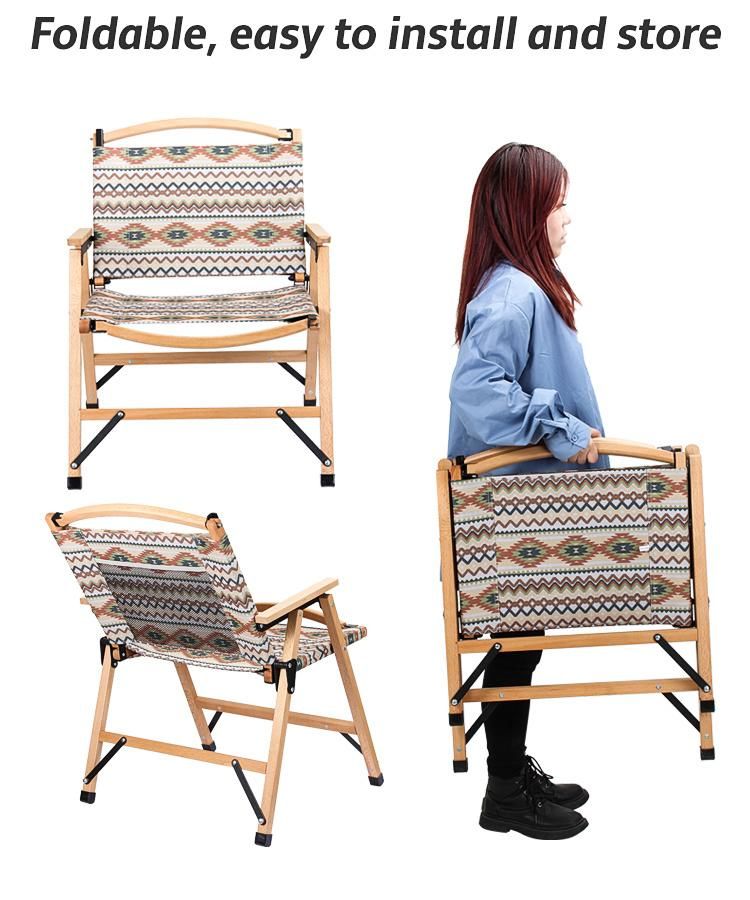 Outdoor Camping Wood Chair Foldable