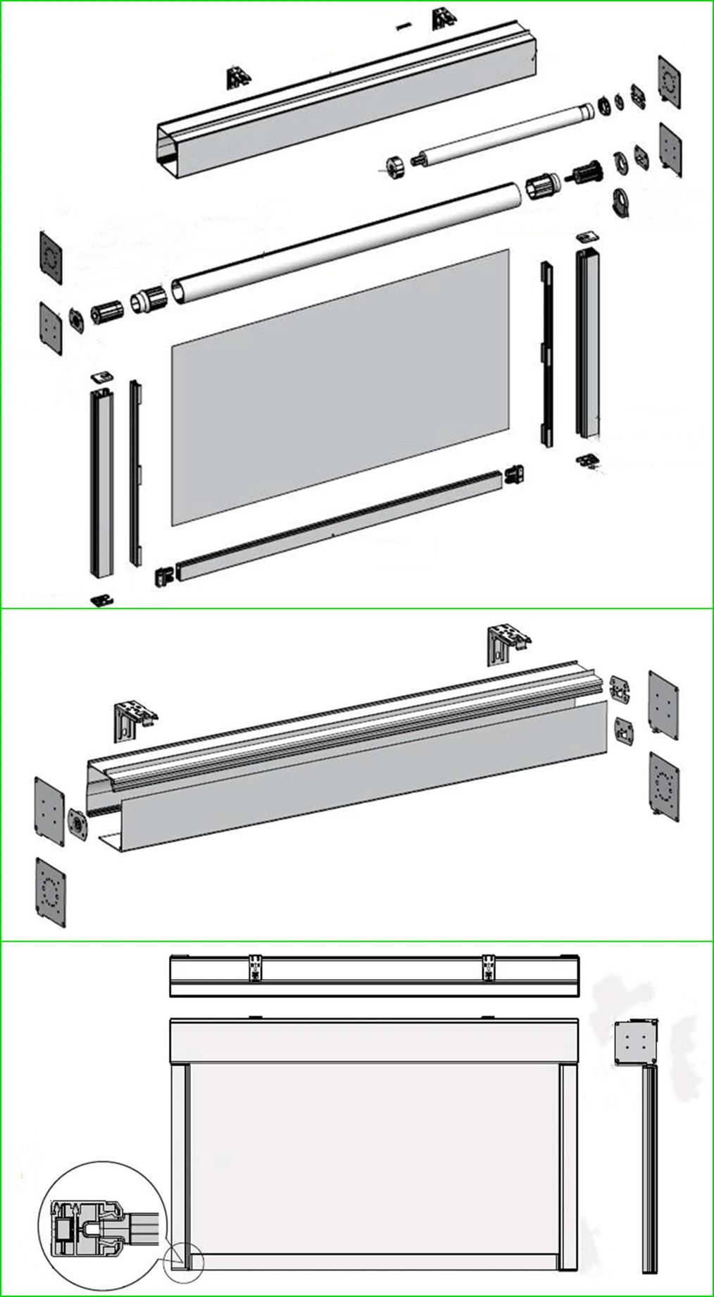 Blackout Windproof Zip Track Motorized Window Roller Blinds