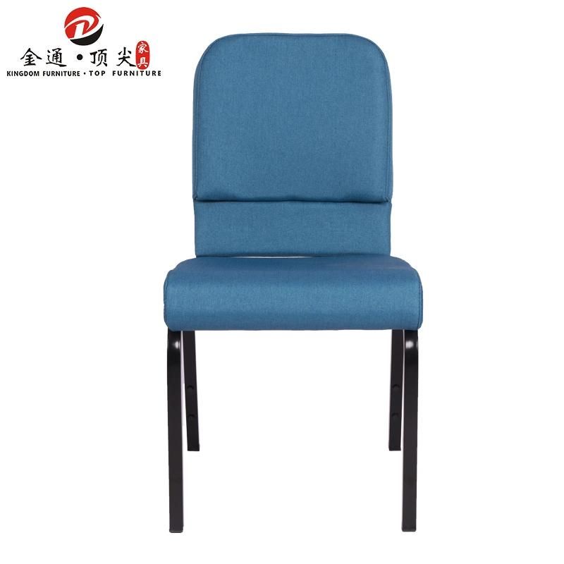 Auditorium Furniture Manufacturer Wholesale Modern Blue Metal Steel Interlocking Used Church Chairs with Kneeler