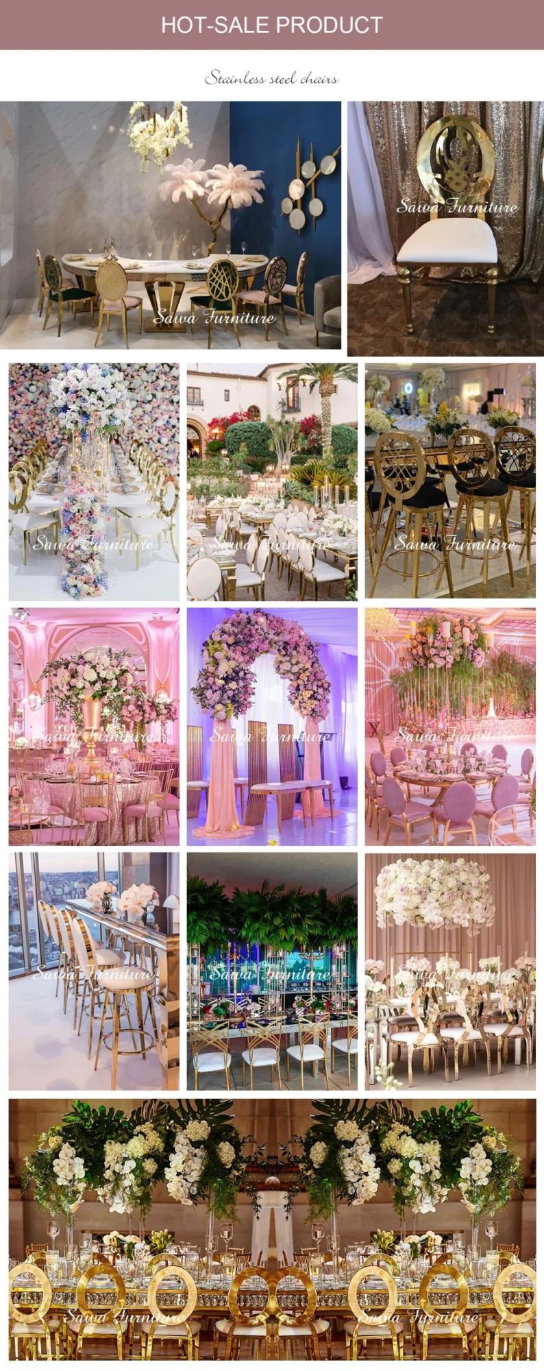 Wedding Furniture Luxury Metal Backdrops for Wedding