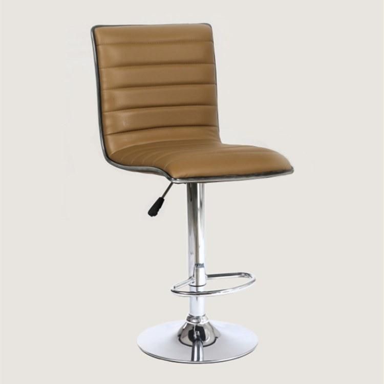 Ready to Ship Faux Leather Swivel Bar Stool Chair Kitch Dining Room Bar Chair Upholstered with Metal Leg