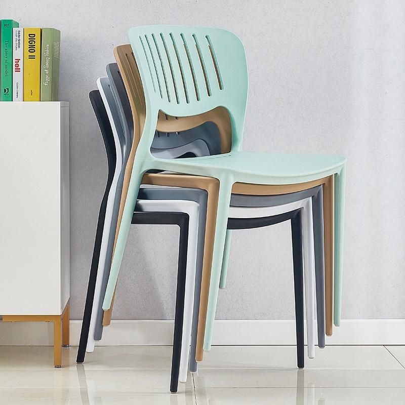 Modern Design Restaurant Cafe Bedroom Furniture Colorful Stacking PP Plastic Dining Chairs for Banquet