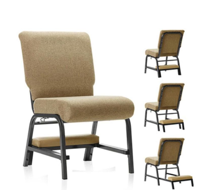 Hot Design Hotel Indoor Custom Armless Frame Padded Church Chair