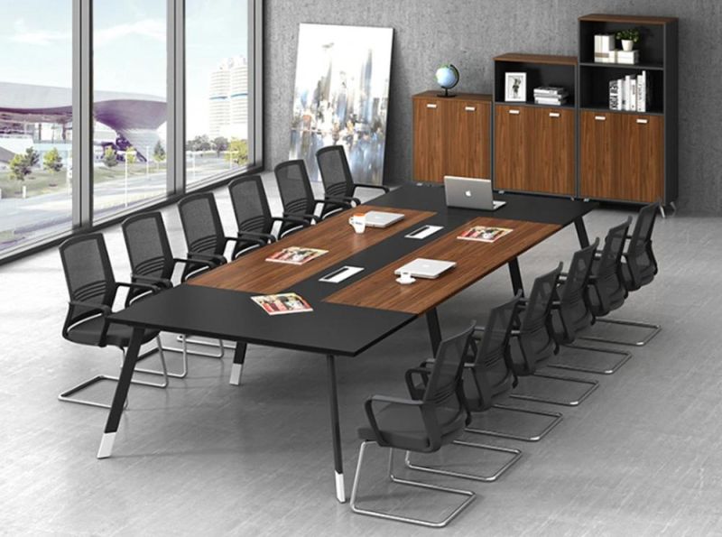 Wholesale Office Furniture Conference Table Straight Desks with Fixed Drawers