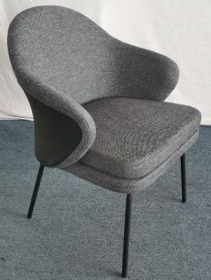 2020 New Design Fabric Upholstery Dining Chair with Steel Legs