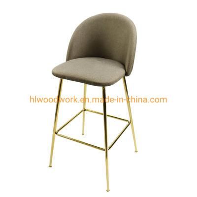 Bar Stools Luxury Furniture Restaurant Nordic Kitchen Cheap Gold High Chair Counter Modern Metal Velvet Bar Stools with Back Barstool Barchair