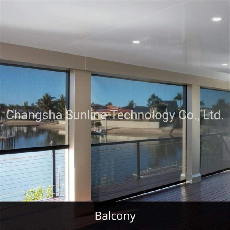 China Factory Outdoor Electric Zip Track Windproof Roller Blinds