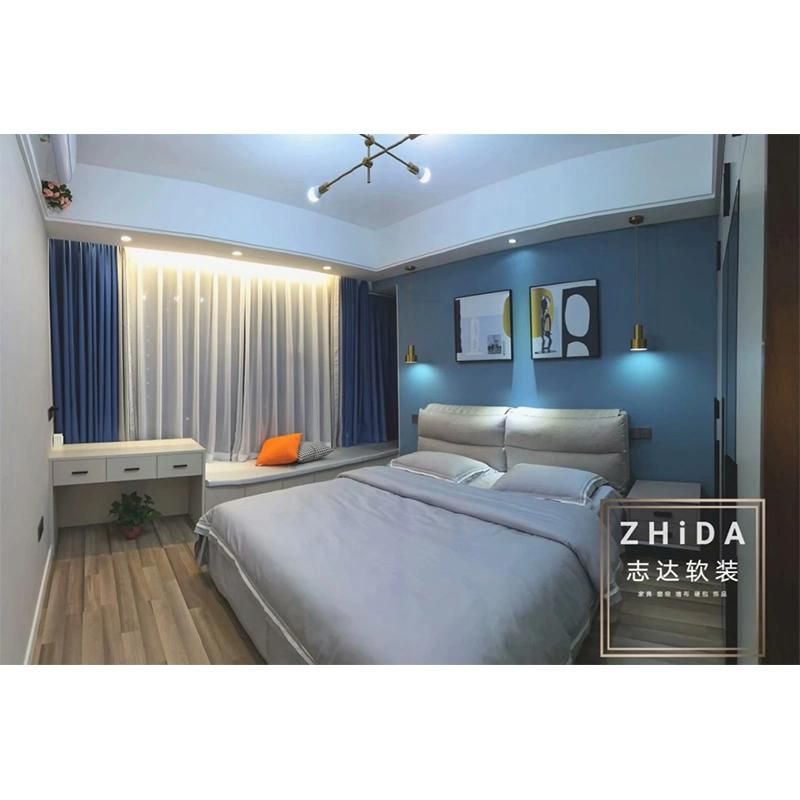 Zhida Free Sample Wholesale Modern Furniture Fabric Bedroom King Queen Double Bed Frame Wood Bed