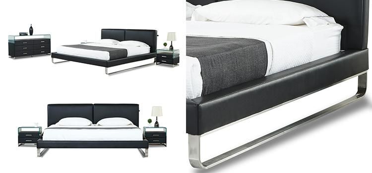 King Size Bed Double Bed Single Bed with Metal Leg for Home and Hotel Furniture Gc1702