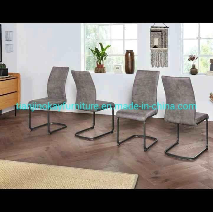 Hot Selling Cheap Chair Black Chrome Plated Metal Legs PU High Back Dining Chairs Kd Home Furniture