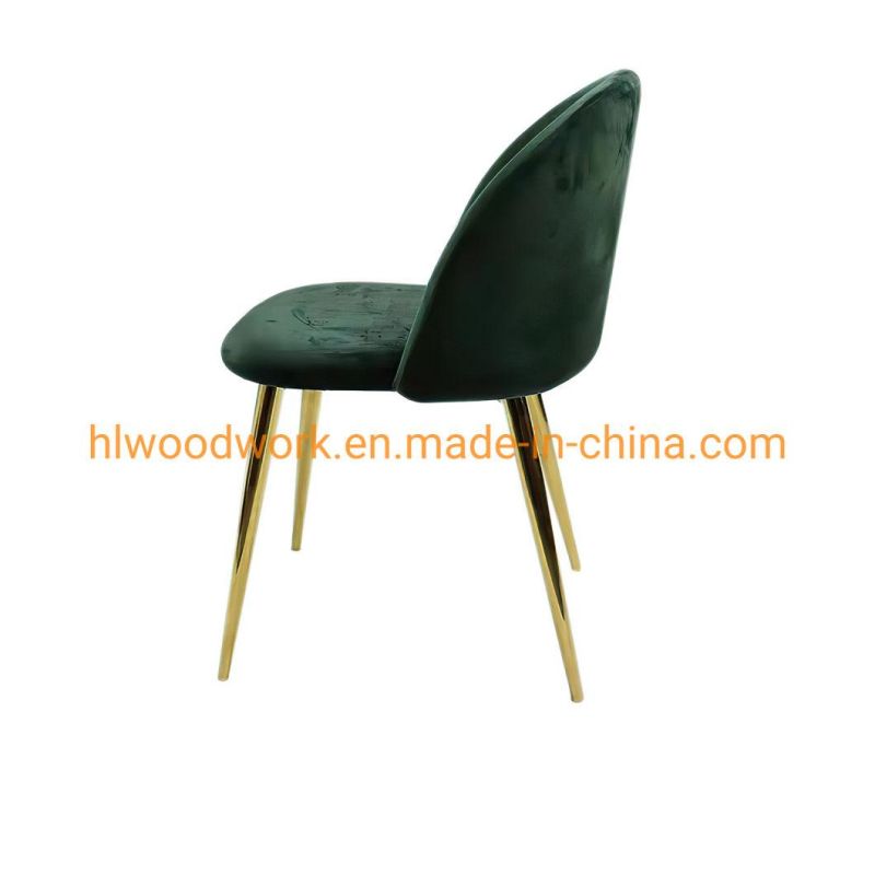 New Design Dining Chairs with Soft Velvet Seat for Dining Room Comfortable Modern Dining Chair Velvet Chair with Golden Leg Modern Style Dining Chair