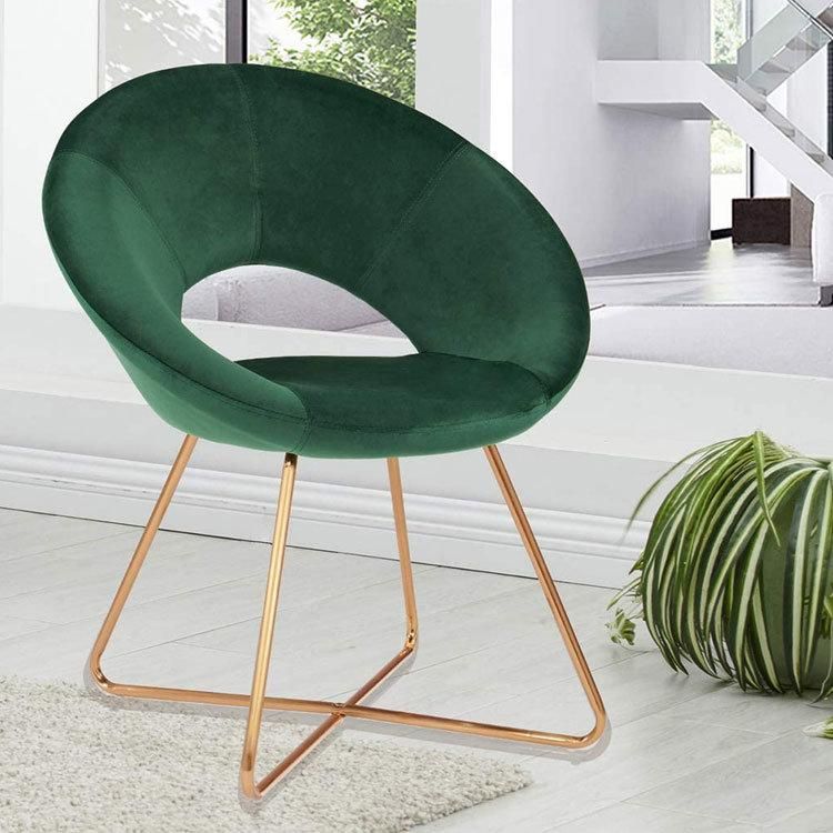 Modern Style Upholstered Velvet Metal Legs Office 2021 Hot Sale Fabric Nordic Fashionable Restaurant Dining Chairs