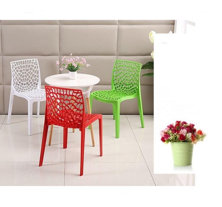 Hotel Lobby Leisure Chair Office Waiting Room Chair Plastic Resin Hollow Dining Chair for Outdoor