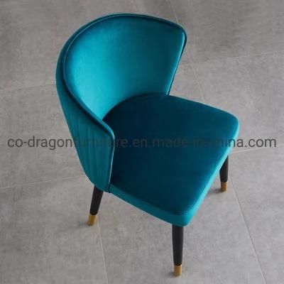 Hot Sale Europe Style Metal Legs Fabric Leather Dining Chair