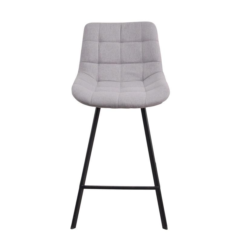 Lightweight Gray Fabric Bearing Tall Club Gaming Room Breakfast Lounge Chair Height-Slip Seat Bar Stool High Chair for Bar Table