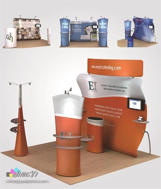 trade show exhibition tension fabric podium display LOGO Brand counters