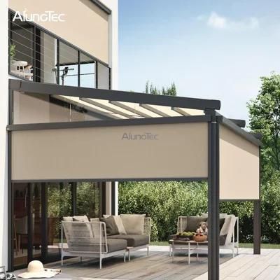 Luxury Outdoor Blinds Motorized Roller Windproof Anti-UV Roller Blinds Automatic Zip Screen