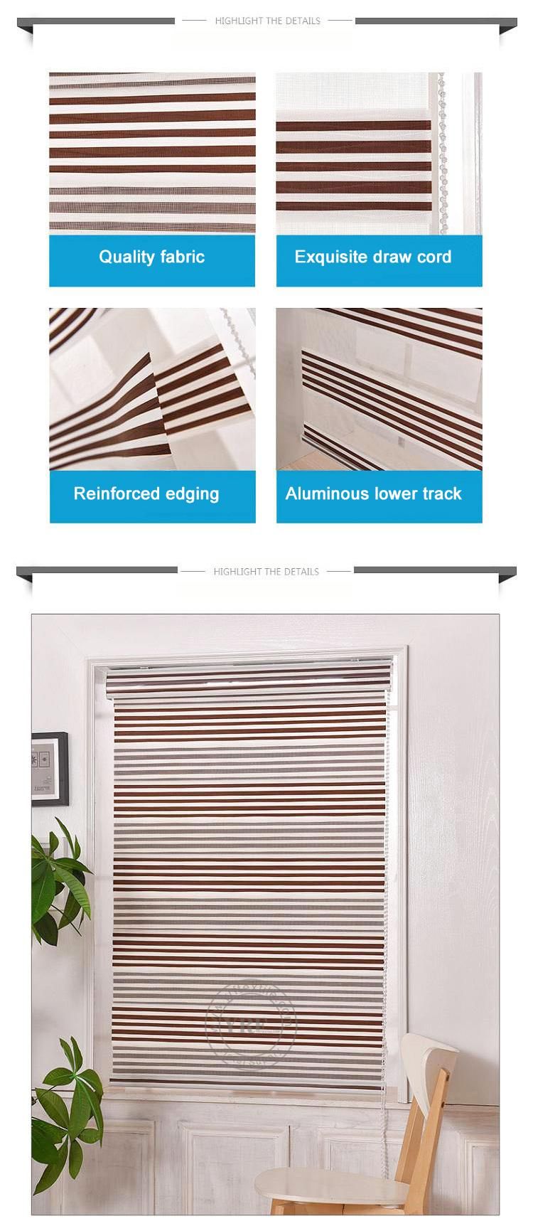 Soft Yarn Curtain Zebra Double Roller Blinds Bedroom Bathroom