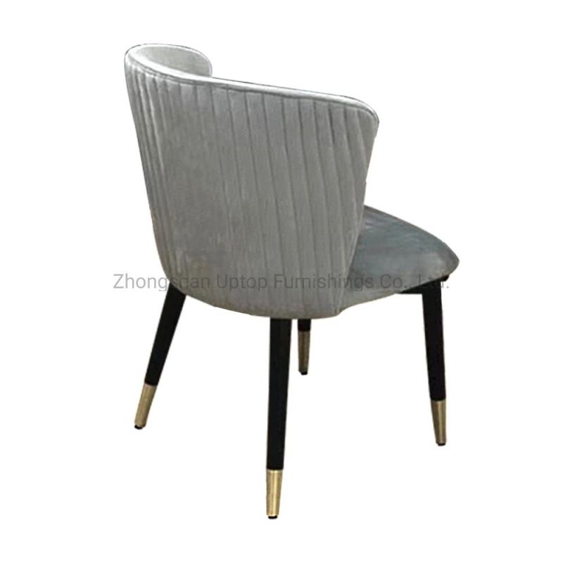 (SP-EC202) Creative Solid Wood Fabric Stainless Steel Chair for Western Restaurant