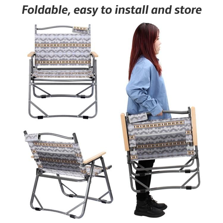 Outdoor Aluminum Camping Chair Beach Folding Chair Foldable for Hiking Fishing