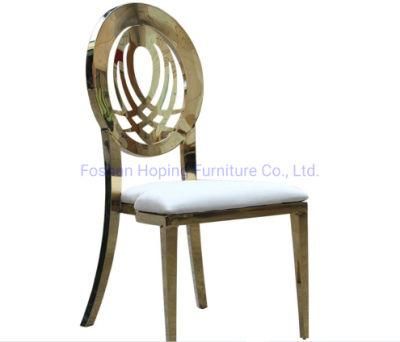 Modern Chiavari Tiffany Banquet Chair Leather Hotel Chair Stainless Steel Wedding Chair Metal Back Dining Chair