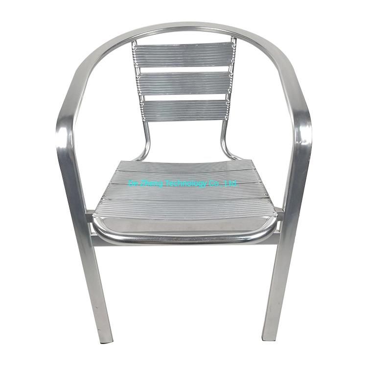 Commercial Outdoor Bistro Restaurant Chair Aluminium Slat Anti-Rusting Bar Chair Furniture