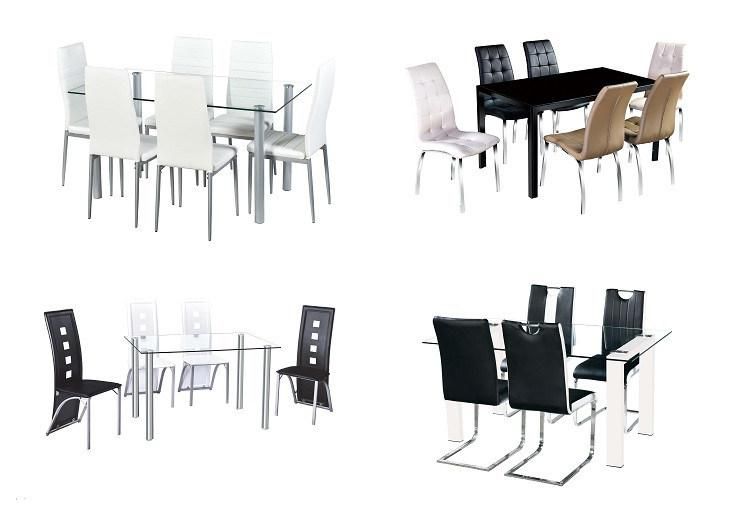 Kitchen Dinette Chair Furniture Contemporary Wooden White Black Square Rustic Wood Dining Table Eating