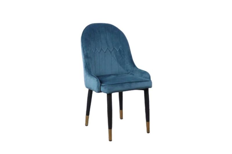 Gold Plated Steel Leg High Grade Velvet Dining Chair