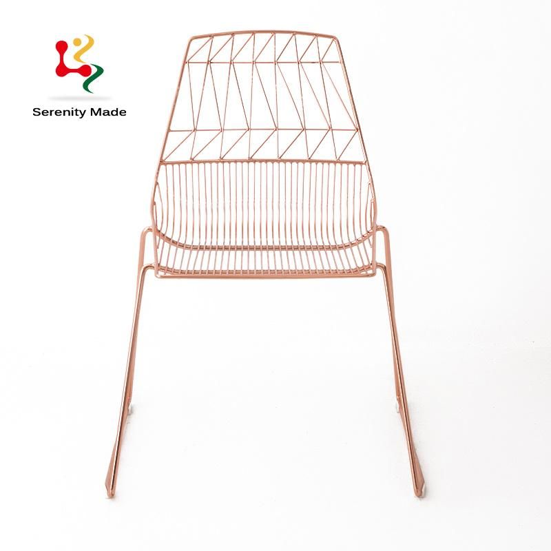 Commercial Furniture General Use Power-Coated Metal Wire Bar Chair