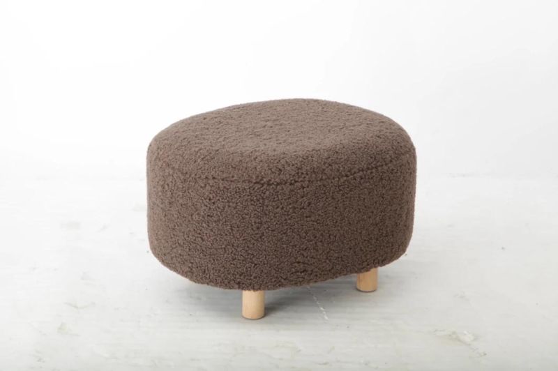 Retro Upholstered Square Ottoman Foot Fabric Padded Feet Stool 4 Leg Stands Soft Cushion Sessel