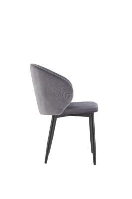 Modern Style Colorful Fabrics Chair with Metal Leg High Back Quality Restaurant Velvet Dining Chair