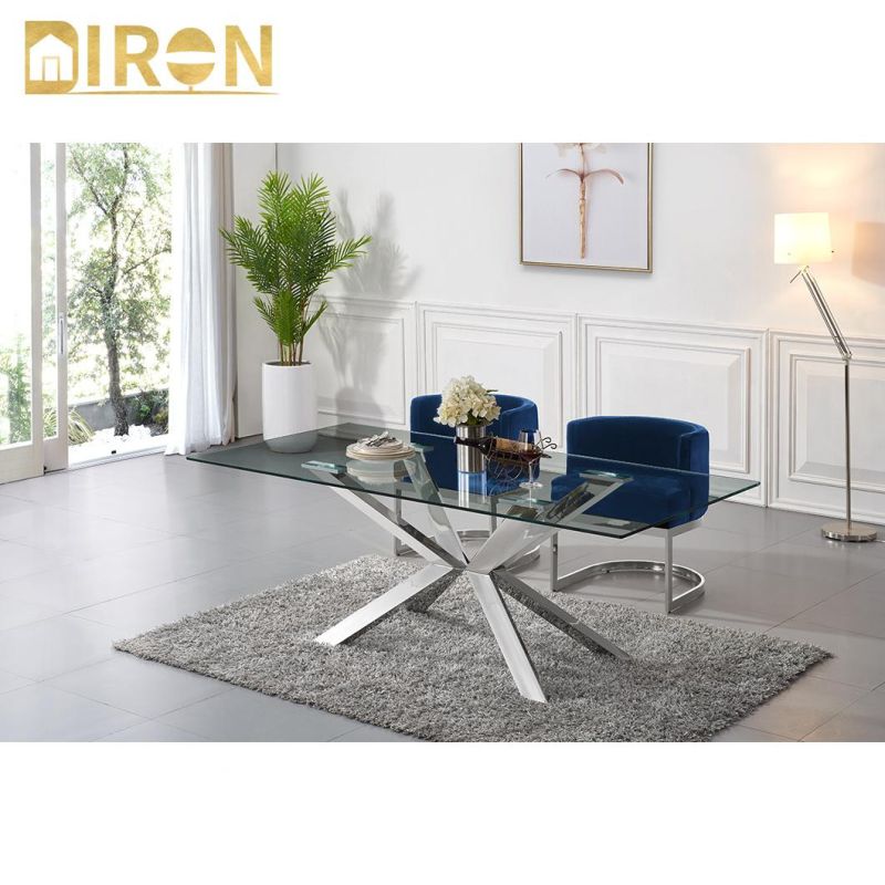 Modern Furniture Ceramic Contemporary Royal Designs Glass Dining Dinner Table